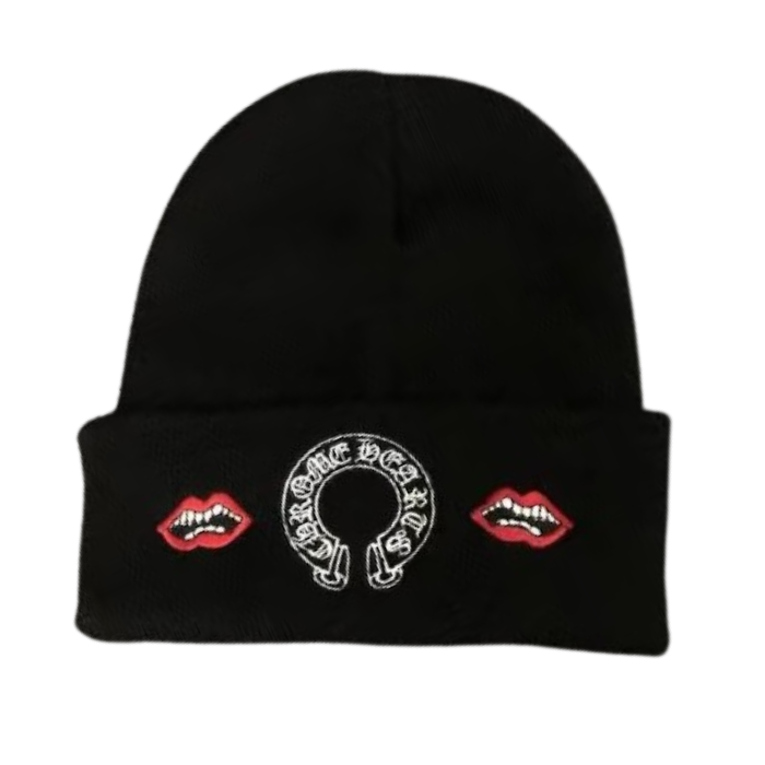 Chrome Hearts Red Lip Black Beanie Chrome Hearts Red Lip Black Beanie