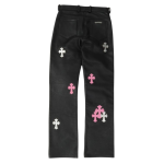 Chrome Hearts Fleur Leather Knee Patch Pants