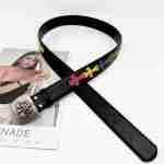 Chrome Hearts Multicolor Cross Patch Leather Belt by Chrome Hearts