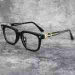 Chrome Hearts Black Gold Cross Hinge Glasses