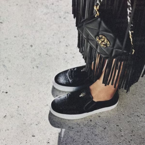 Chrome Hearts Dagger Slip On Horse Hair Shoe