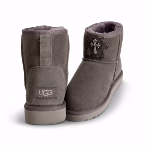 Chrome Hearts Gothic Cross Ultra Mini UGG Boots Gray