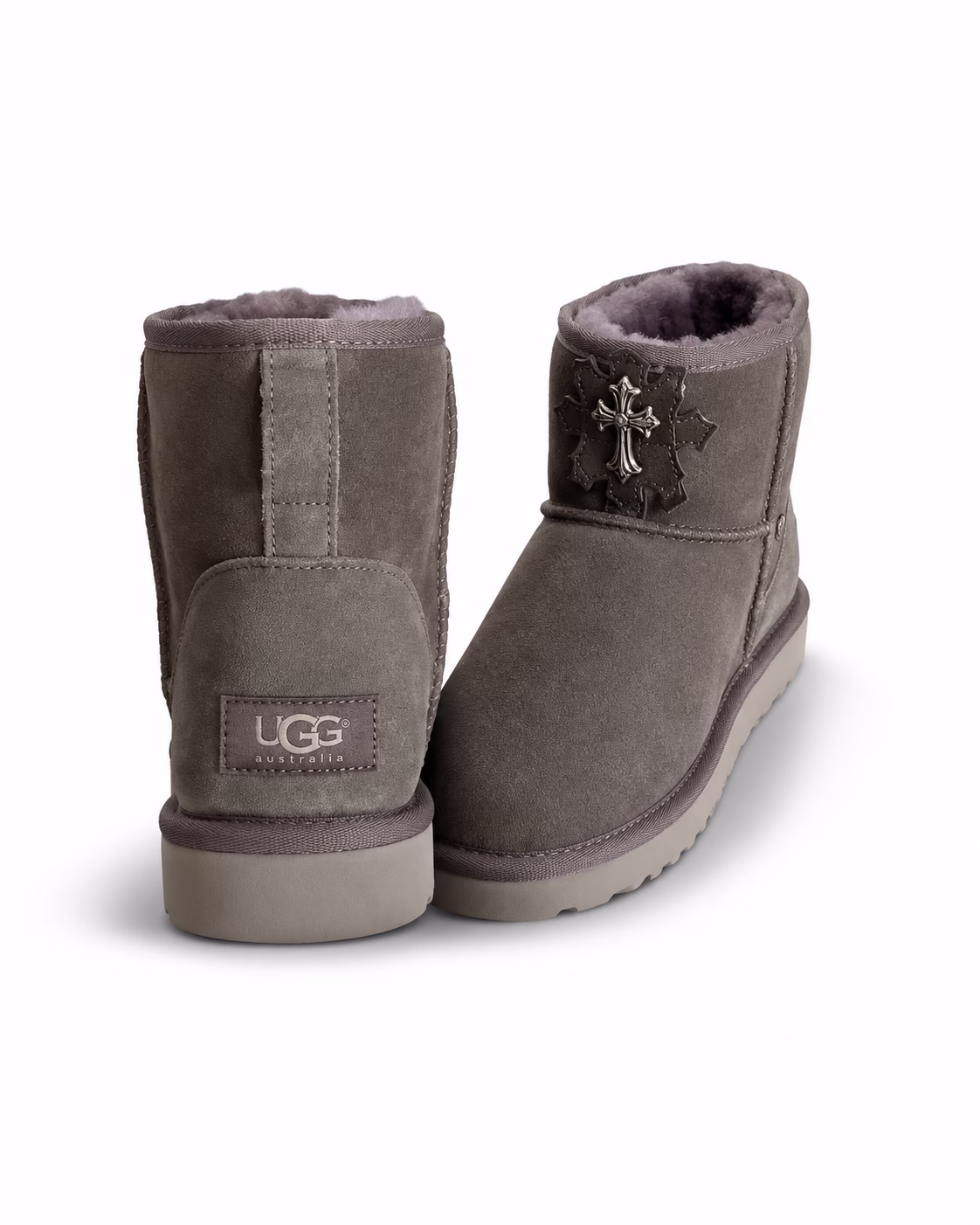 p02-main Chrome Hearts Gothic Cross Ultra Mini UGG Boots Gray