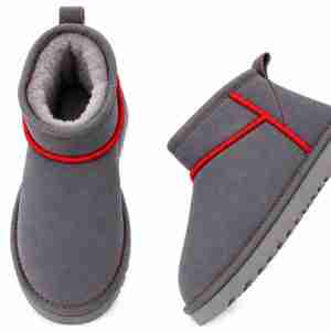 Chrome Hearts Grey Suede Mini Ankle UGG Boots, alternate view