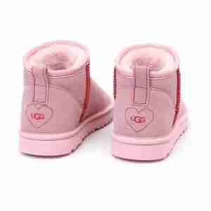 Chrome Hearts Light Pink Suede Mini UGG Boots, alternate view