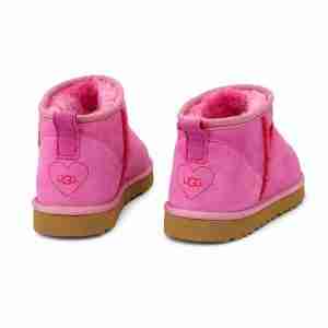 Chrome Hearts Pink Suede Mini Ankle UGG Boots, alternate view